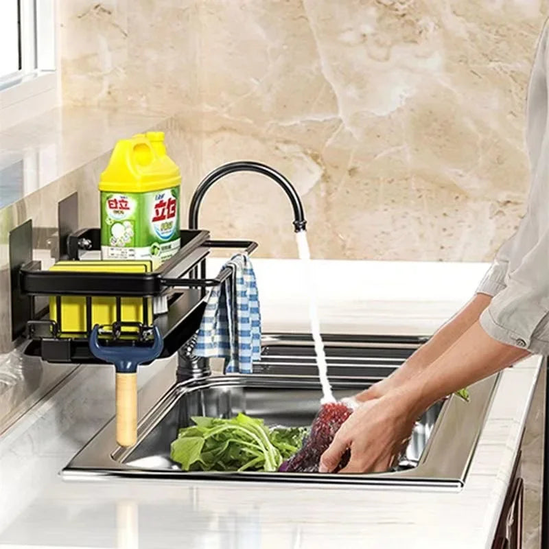 Aluminum Kitchen Shelf | Self-Emptying Sink Shelf – No Drilling Required Bowlift