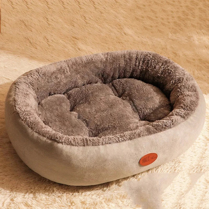 Oval Plush Bed for Dogs & Cats Bowlift