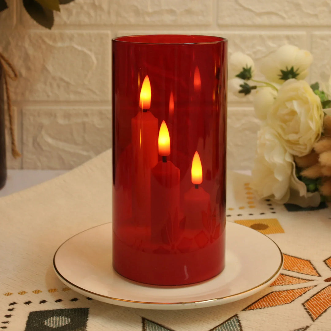 BowLift | Lunavera | Flameless LED Stick Candle 3-in-1 | With 15 cm Lampshade | Battery-operated & Flickering Light | For Christmas, Wedding & Decor