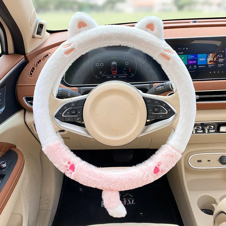 BowLift | Soft Winter Animal Plush Steering Wheel Cover