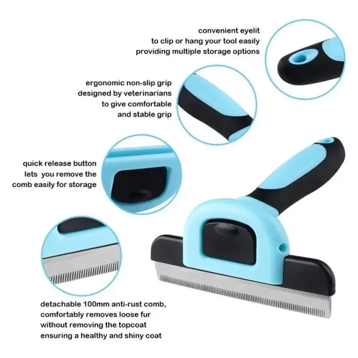 BowLift | FellZart Undercoat Brush for Dogs & Cats | Double-Sided & Replaceable Blade | De-Shedding & Hair Removal