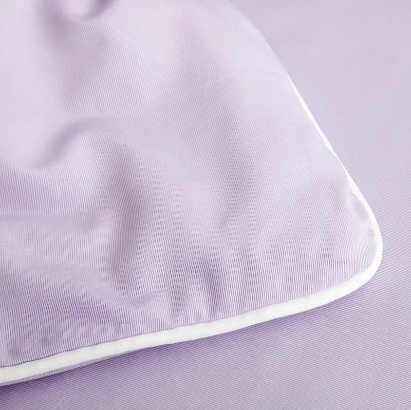 Air Condition Summer Comforter — Pure Color Ice Silk Cooling Blanket, Lightweight & Smooth Twin/King Size Quilt | Bowlift
