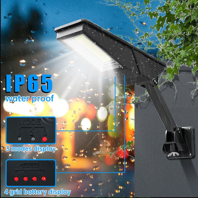 BowLift | Heliotrax Solar Street Lamp with Remote Control | 138 LEDs | 3 Light Modes | IP65 Waterproof | For Garden, Driveway & Yard