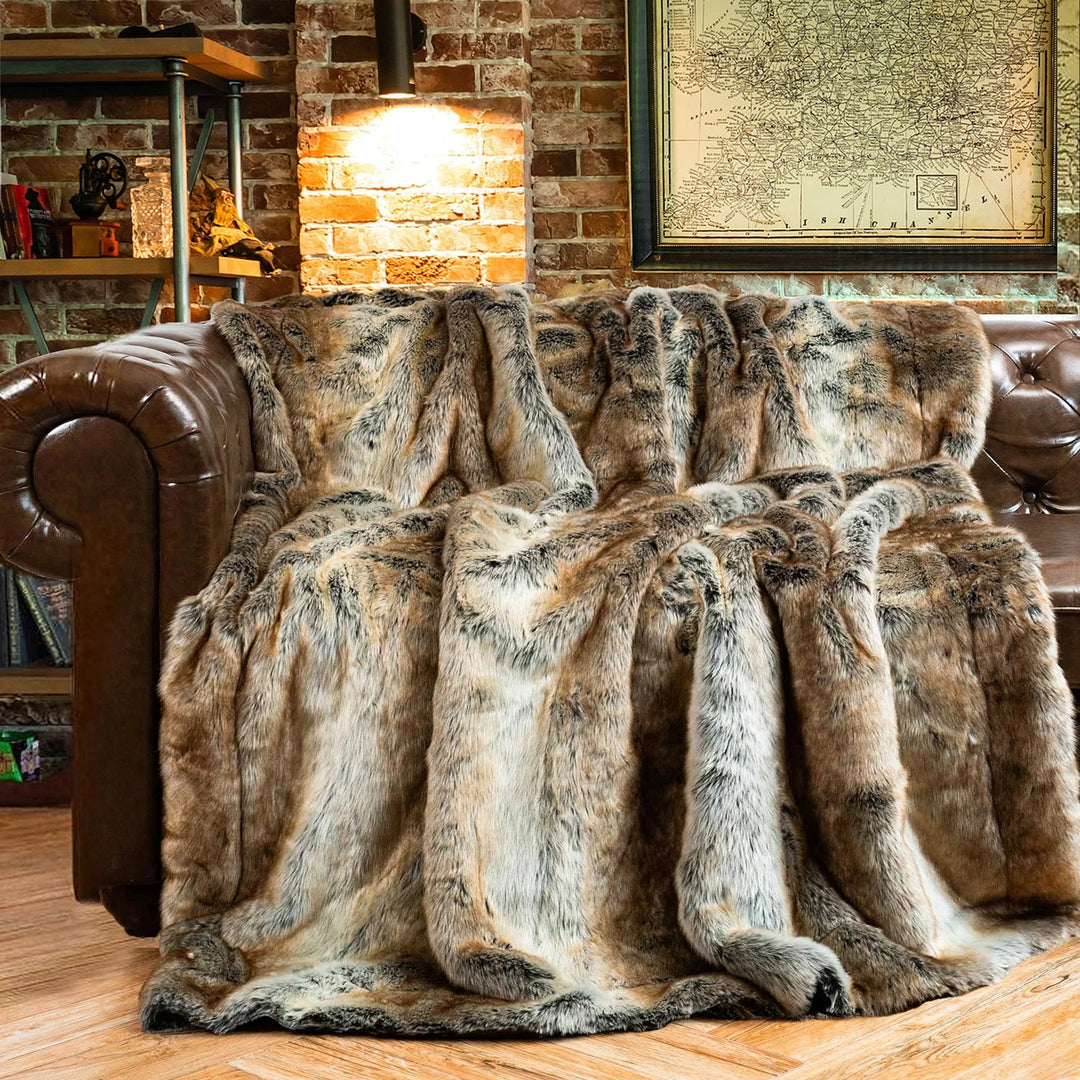 BowLift | Luxury Faux Fur Blanket | Soft & Warm | Winter Throw | For Sofa & Bedroom