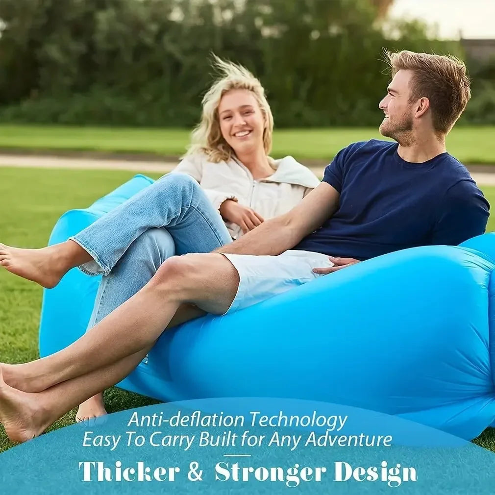 BowLift | Airvana Inflatable Sofa Outdoor | Portable Air Couch for Camping & Beach | With Headrest & 30h Durability