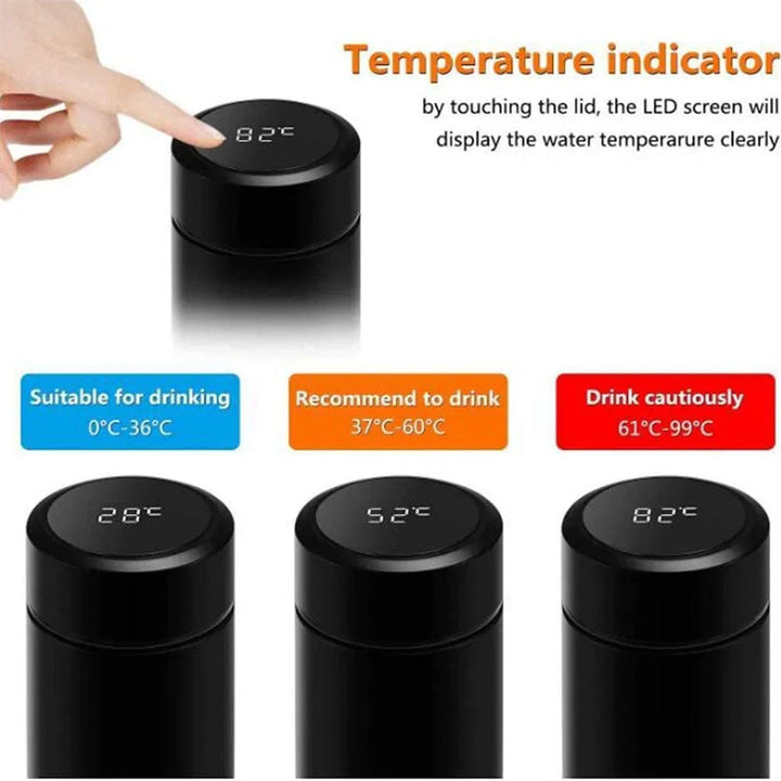 Stainless steel thermos with digital display