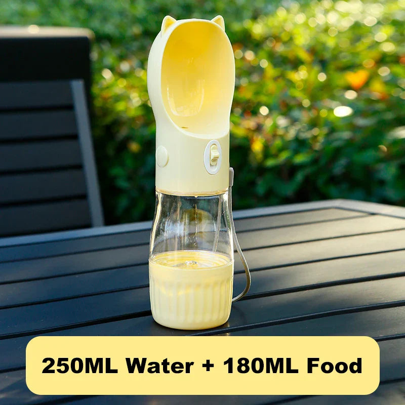 BowLift | PetHydra Duo Dog Water Bottle with Feeding Bowl | 2-in-1 Outdoor Dispenser | For Small & Large Dogs & Cats