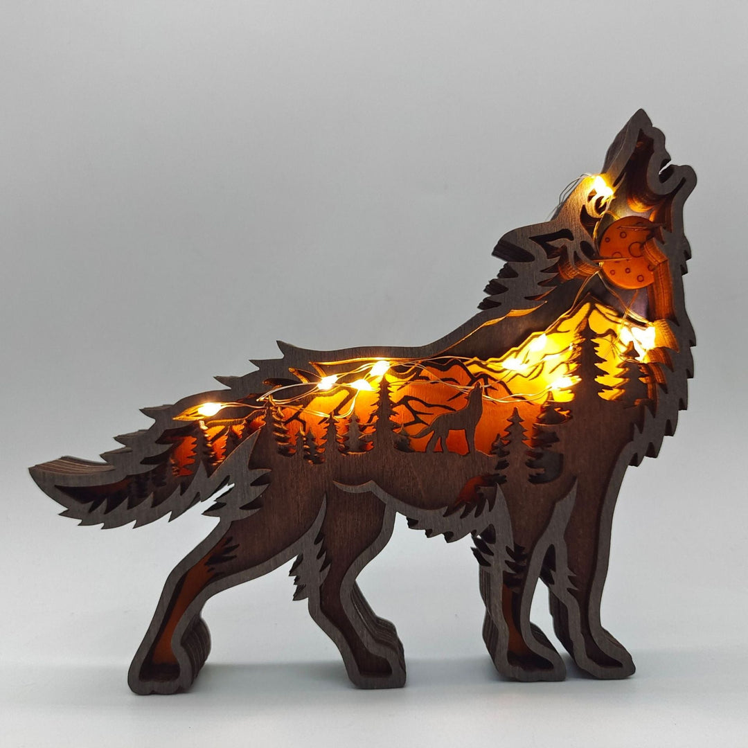 BowLift | Nightglow Wooden Craft Wolf Decor