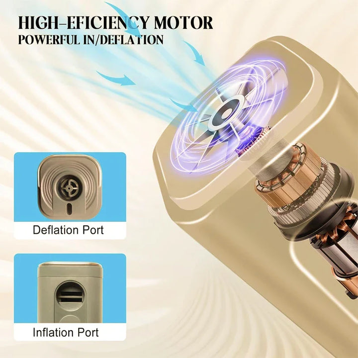 BowLift | AirBreezy Mini Air Pump | Ultra Compact & USB-C Rechargeable | 5 Nozzles | 200L/min Power