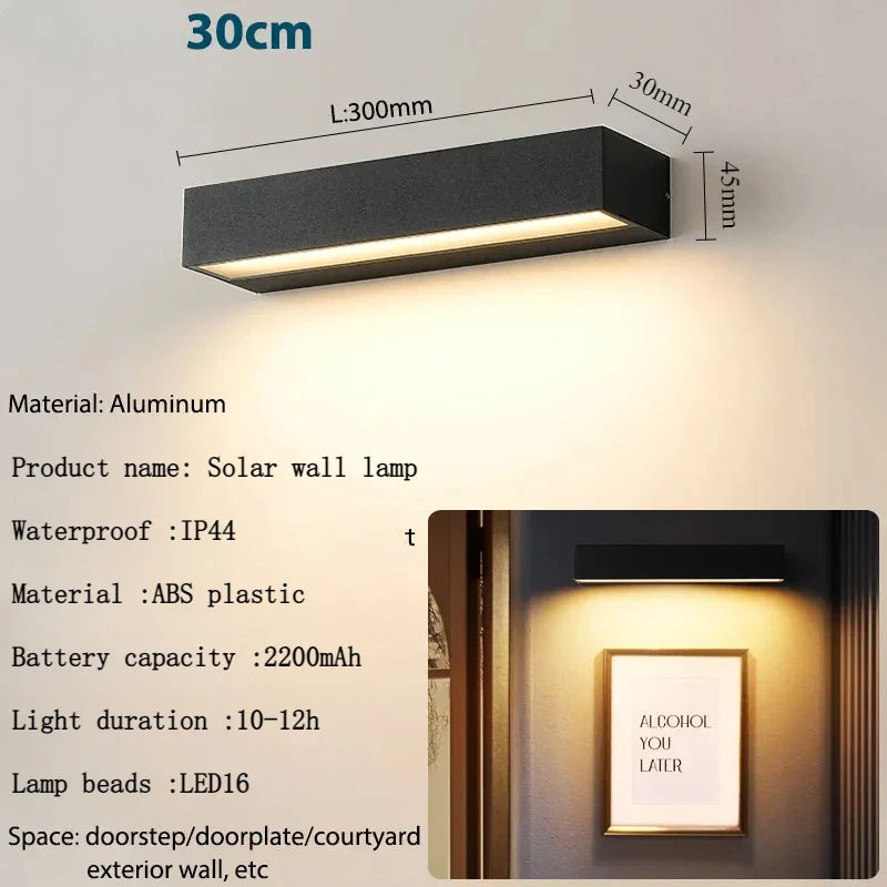 BowLift | Solar Wall Light Solavella | 16 LEDs | Super Bright & Waterproof | For Garden, Balcony & House Wall | Warm & Cool White