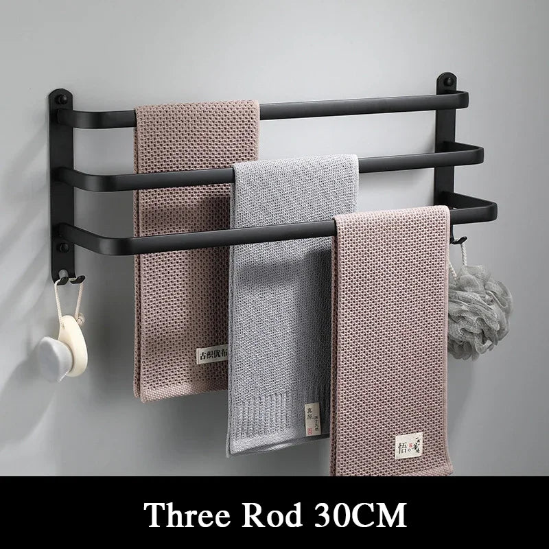 Fester Towel Holder - Black Aluminum | Screw Mount Bowlift