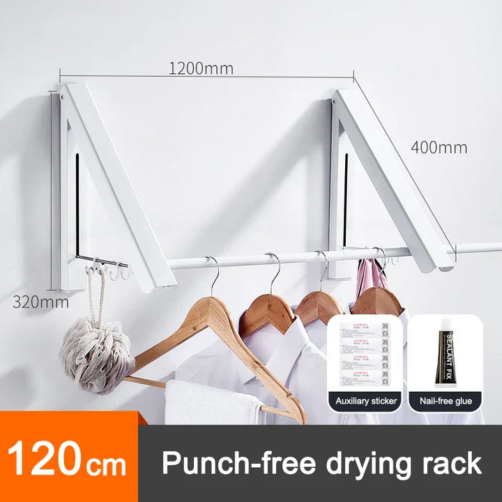 BowLift | Space Saver Foldable Wall Clothes Aluminum Rack