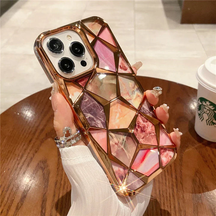 BowLift | Geometric Colorful Marble iPhone Case