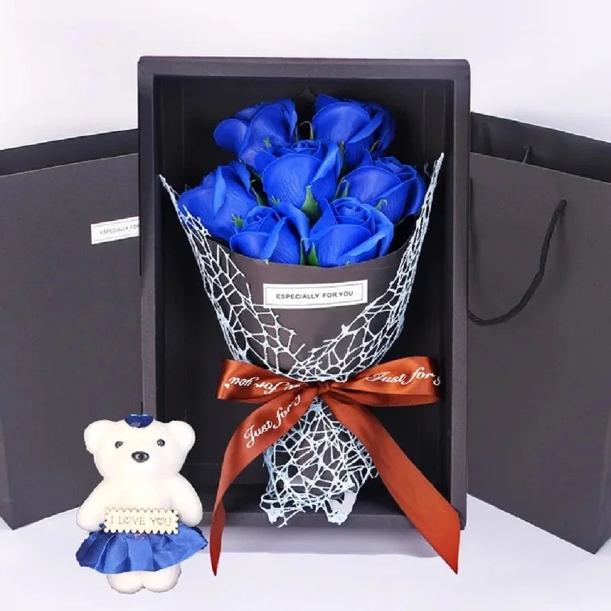 7 Roses Soap Bouquet Gift Box Bowlift