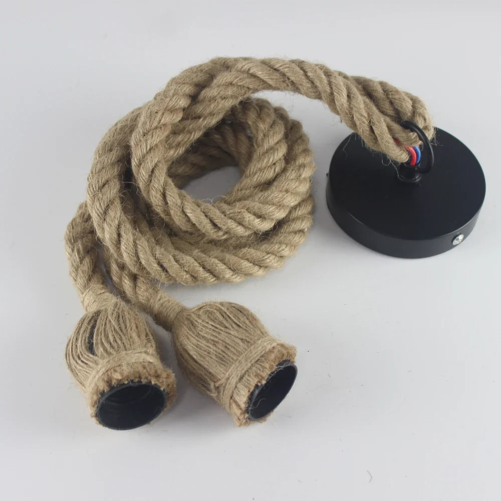 BowLift | Vintage Hemp Rope Pendant Light