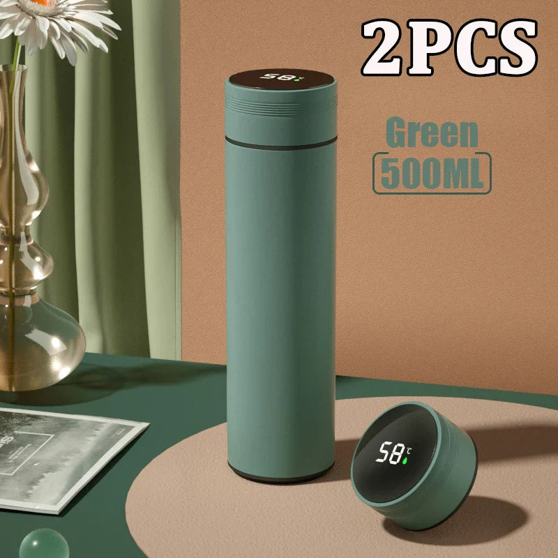 Stainless steel thermos with digital display