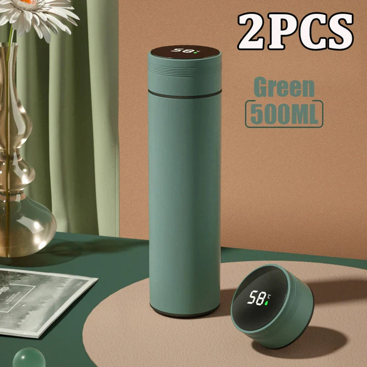 Stainless steel thermos with digital display