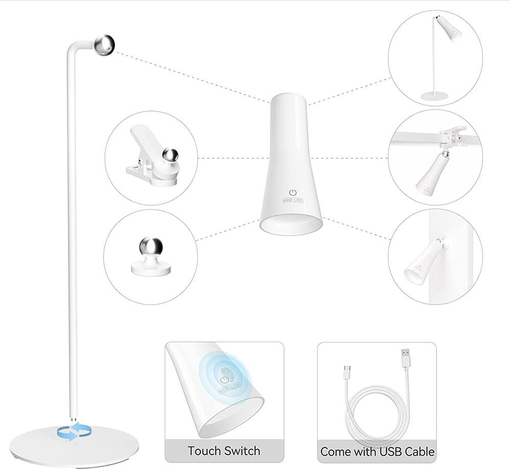 BowLift | Shiny Orbit Rechargeable Rotating Desk Lamp