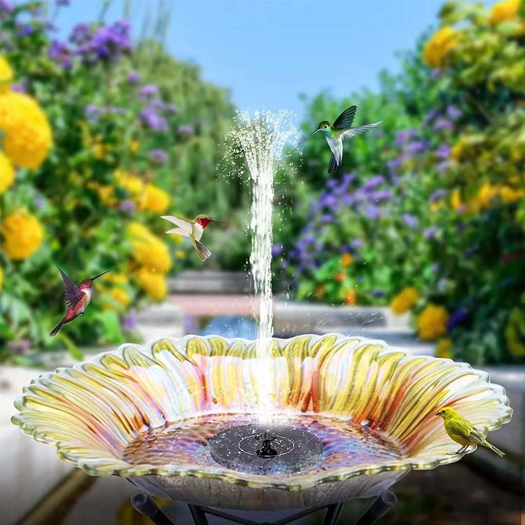 Flowbee – Elegant Solar Fountain for Garden Birds Bowlift