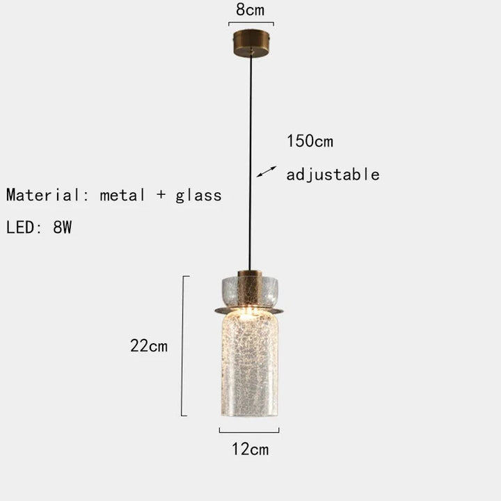 BowLift | Modern Creative Glass Pendant Lamp with Cracked Effect