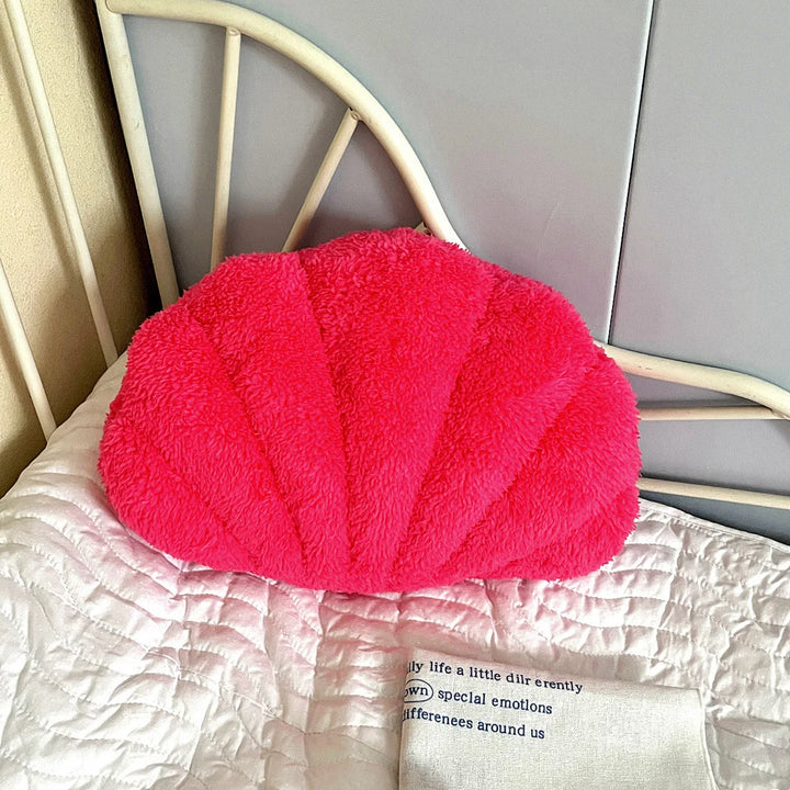 Pastel Shell Cushion – Fluffy Bouclé Plush Pillow | Bowlift