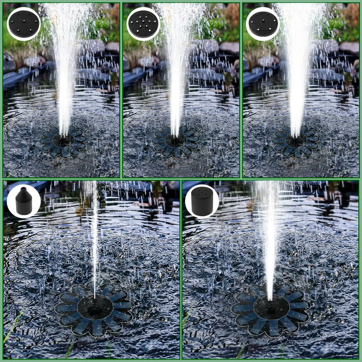 BowLift | Solar Spring Garden Fountain | 5 Nozzle Attachments | Energy Saving & Maintenance-Free | For Pond, Bird Bath & Balcony