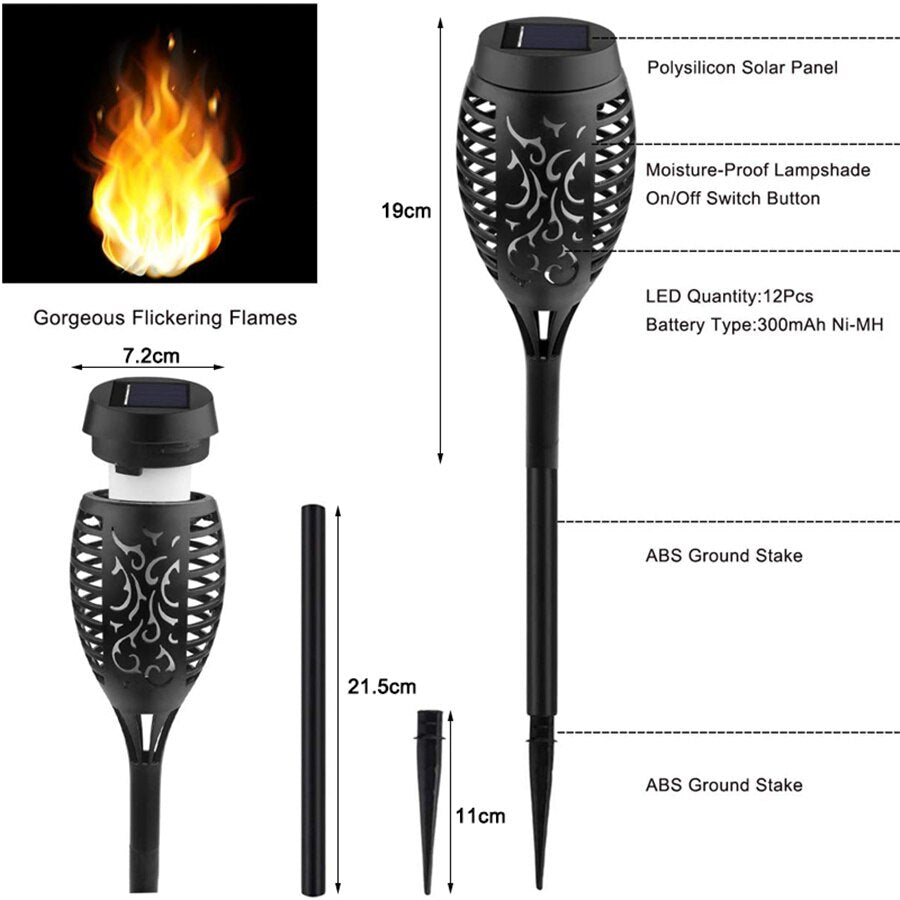 BowLift | Outdoor LED Solar Artificial Flame Lamp
