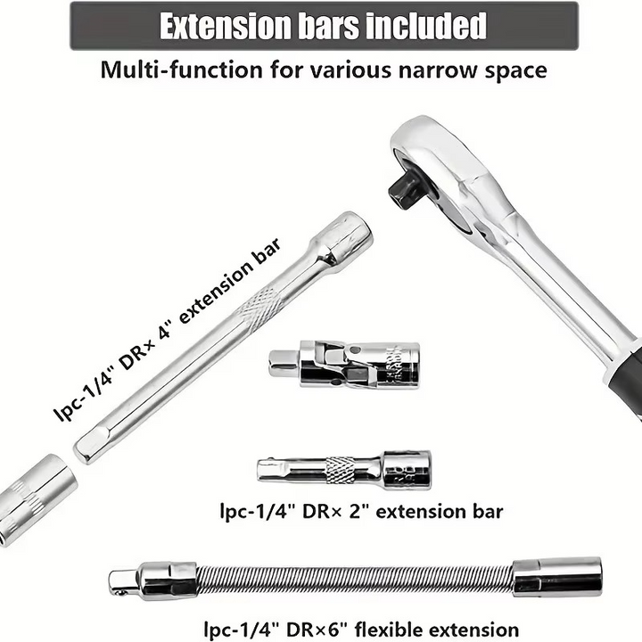 BowLift | 46 or 53 Piece Automotive Socket and Torque Wrench Repair Tool Set