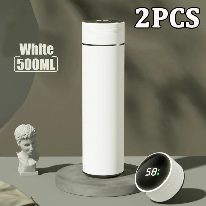 Stainless steel thermos with digital display