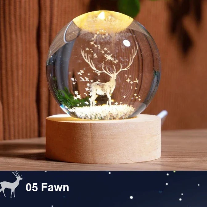 BowLift | Astranova Galaxy Night Light | LED Crystal Ball with Milky Way Design | Warm White Light | Creative Gift for Kids & Adults