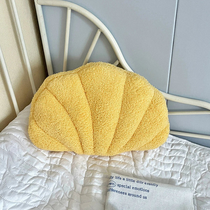 Pastel Shell Cushion – Fluffy Bouclé Plush Pillow | Bowlift