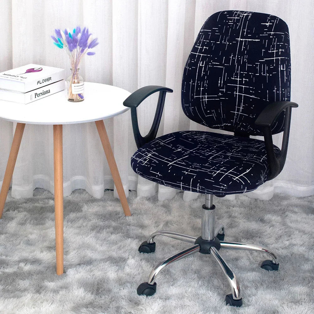 BowLift | 2-piece Split Office Rose Chair Covers