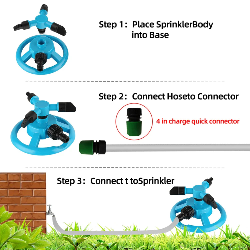 BowLift | Sprinkler Hydrosia | 360° Rotation | Water-saving & Robust | For Garden & Lawn Care