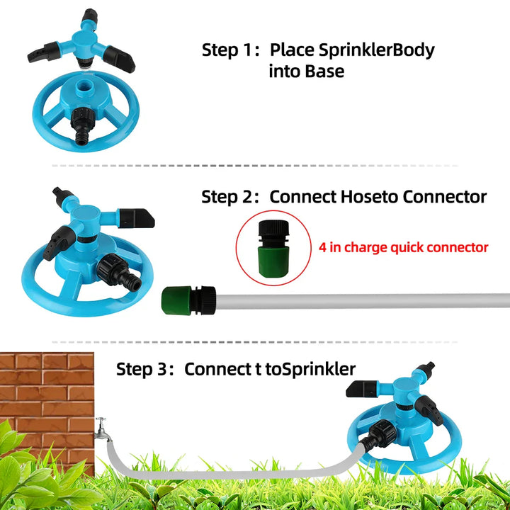 BowLift | Sprinkler Hydrosia | 360° Rotation | Water-saving & Robust | For Garden & Lawn Care