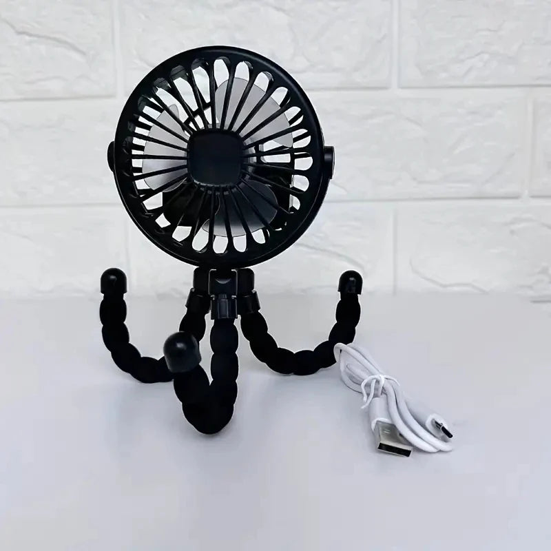 Rechargeable Baby Stroller Fan: Handheld USB Bladeless Mini Ventilator - Silent Cooling for Outdoor Use, Neck and Table Fan | Bowlift