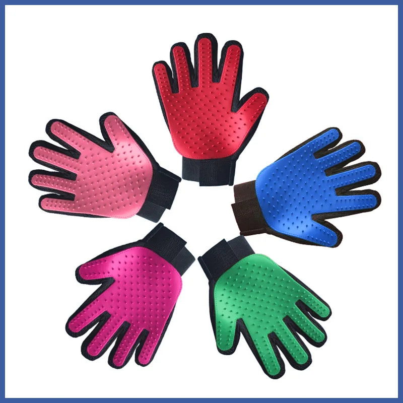 BowLift | Fur Care Glove PawLiss TouchGlove | 5-Finger Massage Glove for Dogs & Cats | 23.2×17.2 cm | TPR & Mesh | Left or Right