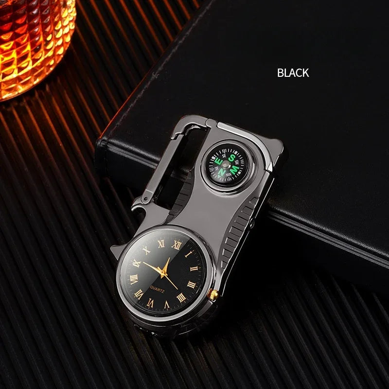 BowLift | 4in1 Windproof Metal Butane Compass Watch Keychain Lighter