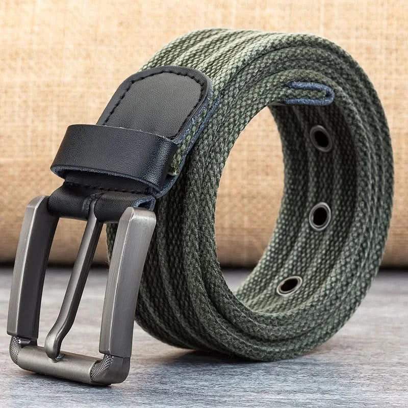 BowLift | Men’s Canvas Belt – Adjustable Casual Striped Waistband