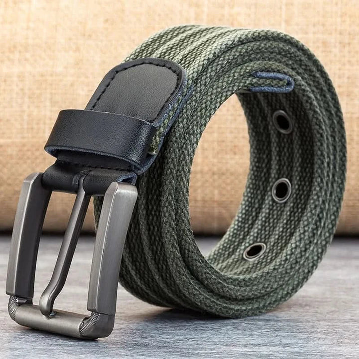 BowLift | Men’s Canvas Belt – Adjustable Casual Striped Waistband