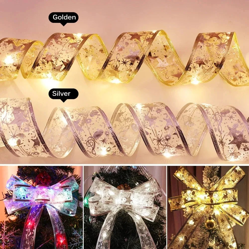 BowLift | Lumibelle | Christmas ribbon with light chain | LED ribbon light | For tree, window & table decoration | Warm white | Christmas & New Year 2026
