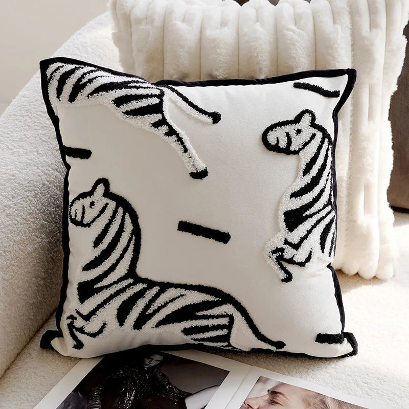 BowLift | Luxury Embroidered Decorative Cushion with Horse Print for Sofa and Living Room