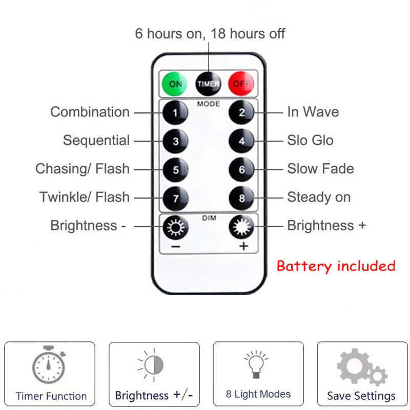 BowLift | LED Fairy Lights LumiCord | USB & Remote Control | 8 Modes | Warm White | IP65 Waterproof | Copper Wire | 5–30 m