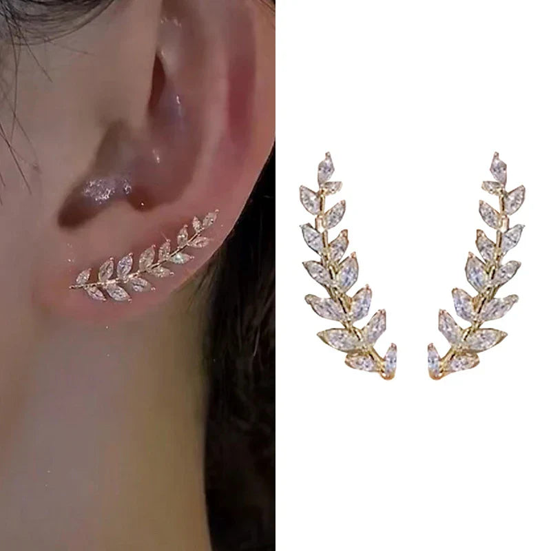 BowLift | Crystal Leaf Design Cuff Earring