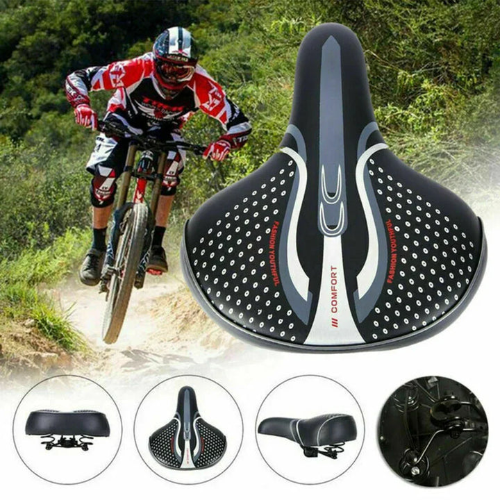 BowLift | Extra Wide Comfort Bike Saddles with Shock Absorption - PU Leather Cushion for Long Distance Cycling