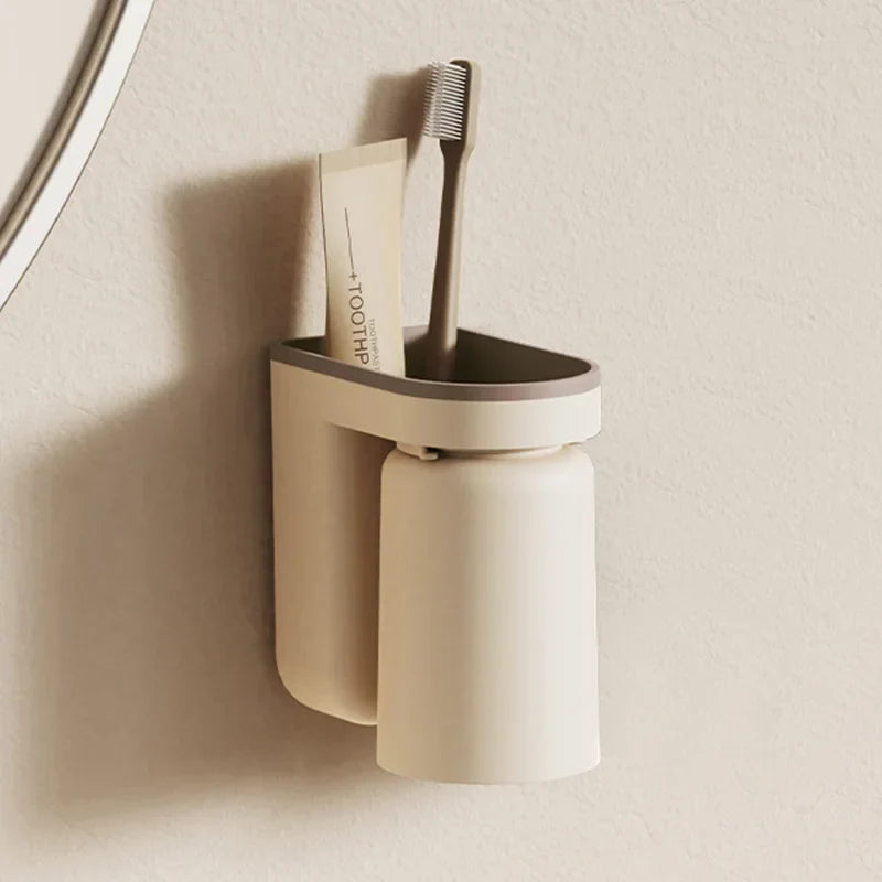 DuoClean 2-in-1 Wall Mount for Toothbrush and Cup – Clever Storage Without Drilling Bowlift