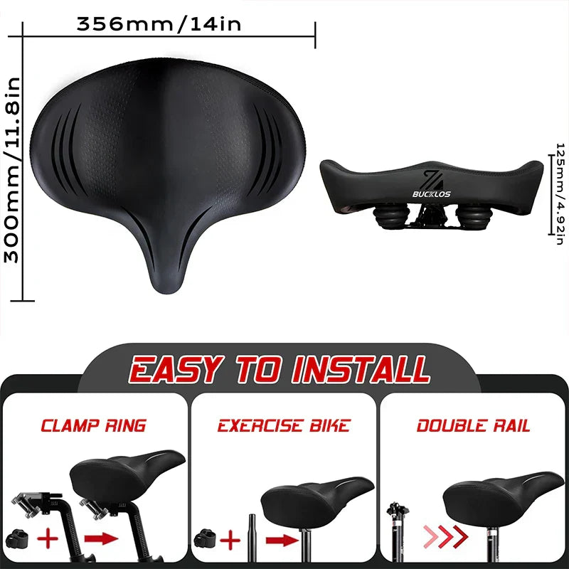 BowLift | Oversized Bike Saddle with Shock Absorption and Waterproof Design – Comfortable Bicycle Seat for Long Distances