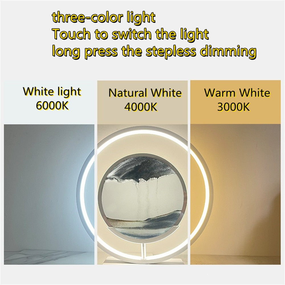 BowLift | 3D LED Flowing Sand Art Table Lamp