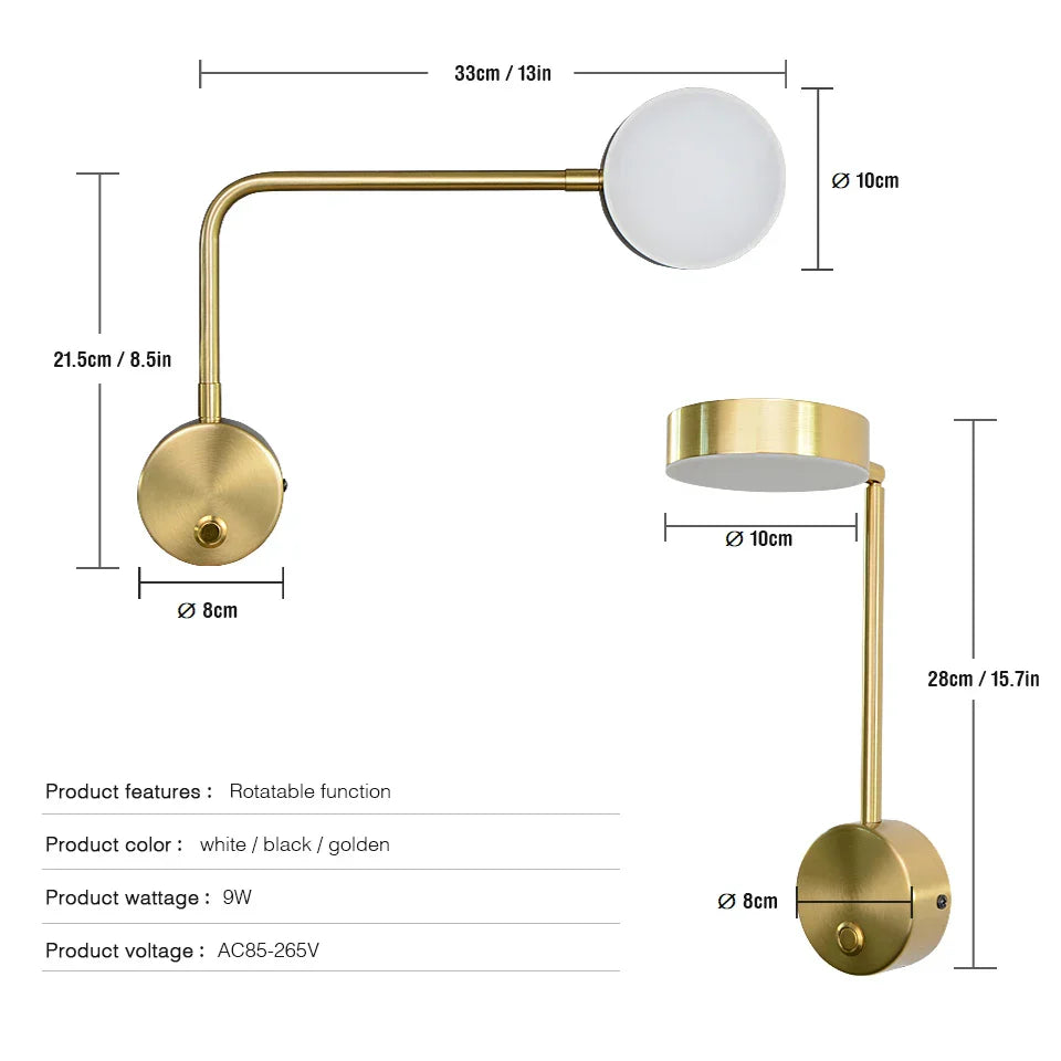 NordicGlow - Adjustable LED Wall Lamp for Modern Interior Bowlift