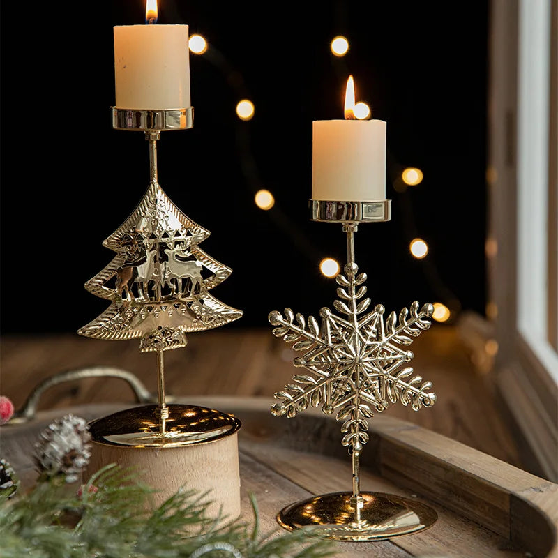 BowLift | Iron Christmas Candlestick Holders