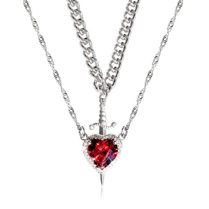 BowLift | Heart and Sword Couple Necklaces